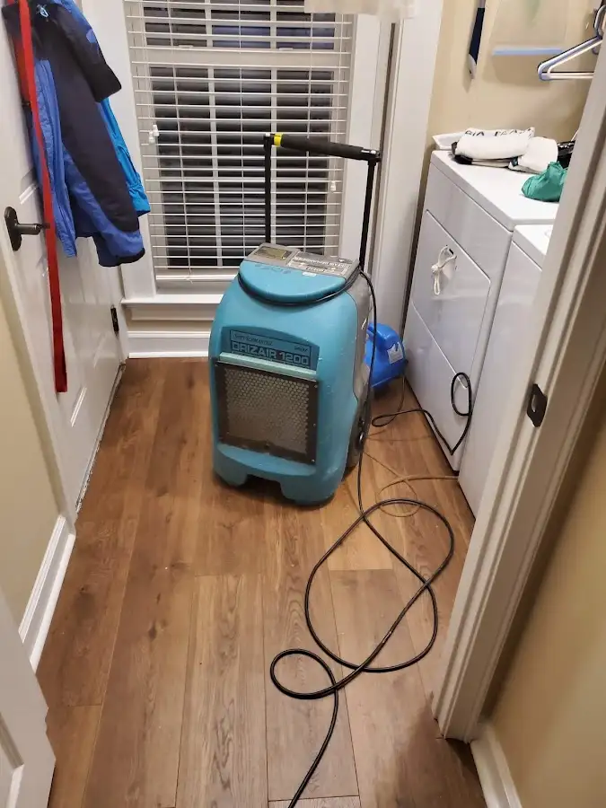 Commercial dehumidifier deployed for Flood Damage Cleanup in Coraopolis